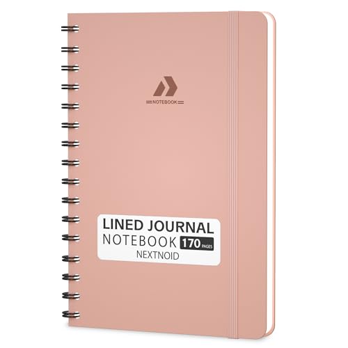 Nextnoid Lined Spiral Notebook Journal For Women & Men - A5(5.8" x 8.3") 170 Pages, Hardcover Notebooks for Work & Note Taking, College Ruled Journals for Writing - Pink