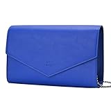 GM LIKKIE Clutch Purse for Women, Evening Envelope Clutch Bag, Crossbody Foldover PU Leather Shoulder Handbag (Royal Blue)