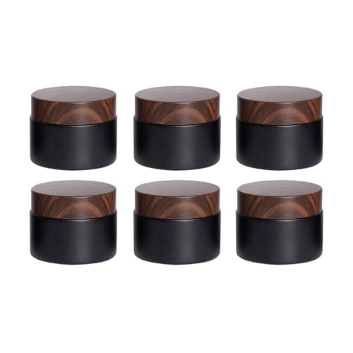 6Pcs 1.76 oz Small Travel Lotion Containers with lids for Creams Black