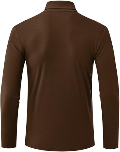 Mens Turtleneck Shirts Long Sleeve Thermal Undershirts Stretch Slim Fit Basic Tops2