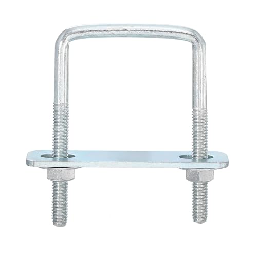 Image of uxcell Square U-Bolts, 6 Sets 42mm Inner Width 70mm Length M6 Zinc-Plated Carbon Steel U Clamp Bolt with Nuts and Plates, for Boat Trailer