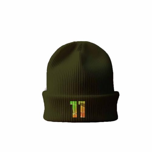 Bonnet 11 Number Cuffed Beanie olive en maille à revers pour adulte
