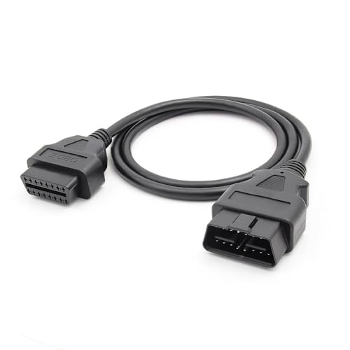 16 Pin OBD 2 OBD II OBD2 Male to Female Extension Cable 16Pin Diagnostic Extension Cord Adapter Cable 5FT/1.5M
