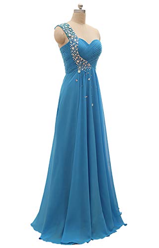 NOVIA Women's One Shoulder Chiffon Floor-Length Evening Formal Prom Dresses Long3