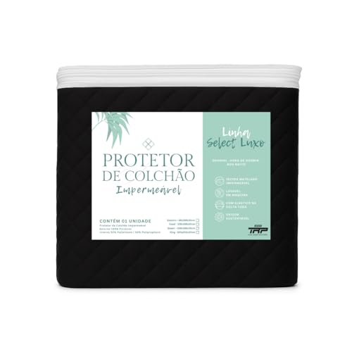 Select Luxo Protetor Para Colchão Impermeável Matelado Preto Casal 138x188cm