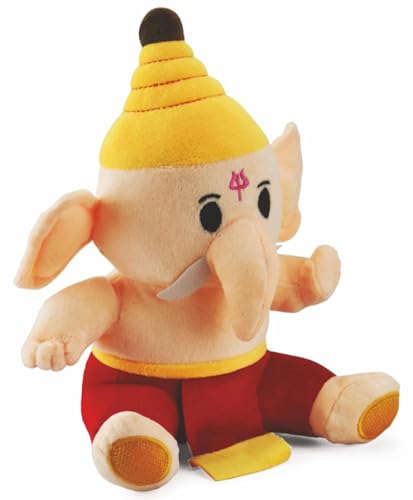 Image of HUG 'n' FEEL SOFT TOYS - Ganesh JI 25cm Soft Toy Plush Toy | Big Stuffed Animal | Ultra Soft, Huggable & Cuddly Gift for Kids, Girls, Boys | Perfect for Birthday, Valentine's Day