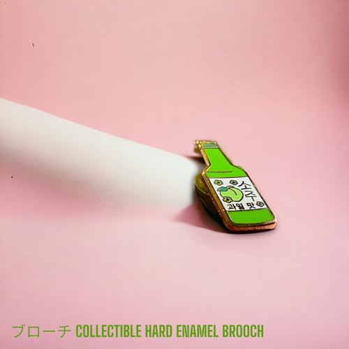 Image of Soju pin enamel Korean soju pin Hard Enamel Korean lapel pin Soju accessories Korean drink pin Kpop enamel pin Soju merchandise Soju bottle pin