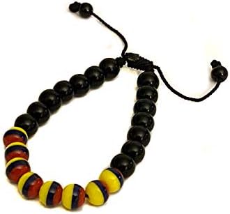 CharmsOfTheWorld Handmade Bracelet from Medellin - Colombia-Venezuela-Ecuador Flag Colors - Adjustable Sliding Knot