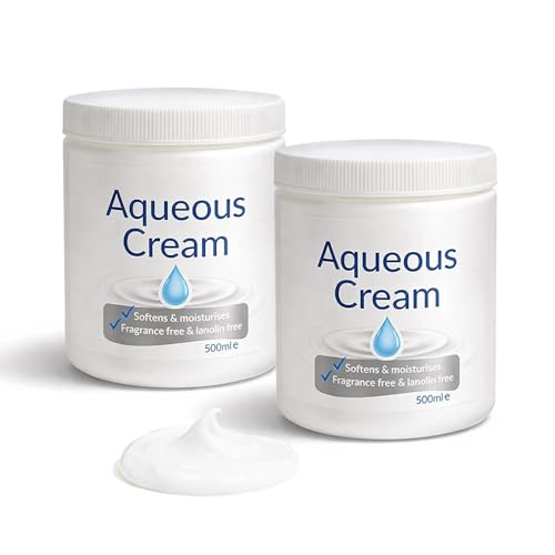 Zopper Aqueous Cream 500ml x 2 | Fragrance-Free & Lanolin-Free Moisturising Cream | Softens & Moisturises Skin | Non-Greasy Formula | Pack of 2