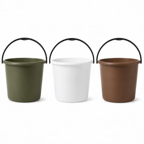 OVA 20L Plastic Bucket with Handle Durable Multi-Purpose Plasticware Bucket Sturdy Long-Lasting Design for Cleaning Storage Laundry Garden and Household Use Multi Color