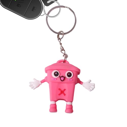 Bexdug Bonitos llaveros, llavero de cubo de basura, pequeño y lindo llavero de PVC, para mochila, cartera, equipaje, bolso, teléfono, coche, camión, espejo retrovisor, escuela, fiesta, hogar, diario