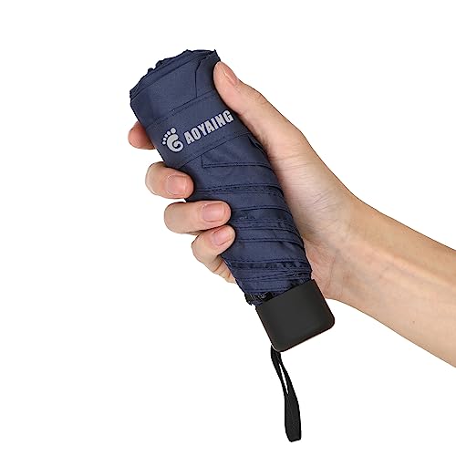 Gaoyaing Compact Travel Umbrella Sun&Rain Lightweight Small And Compact Suit For Pocket Navy Blue #TOP1