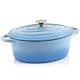 Gusseisen Bräter BBQ-Toro Cocotte 4,3 Liter in Blau, Oval