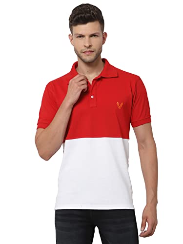Image of UZARUS Mens Solid Cotton Regular Fit Polo T-Shirt