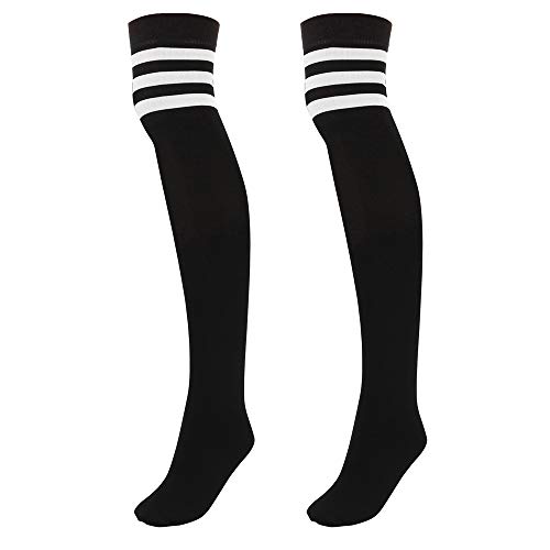 Faletony Overknee Strümpfe Kniestrümpfe gestreifte Sportsocken College Cheerleader Kostüm Baumwollstrümpfe Overknees (as3, numeric, numeric_39, numeric_43, regular, regular, Weißer Streifen schwarz) Faletony Overknee Strümpfe Kniestrümpfe gestreifte Sportsocken College Cheerleader Kostüm Baumwollstrümpfe Overknees (as3, numeric, numeric_39, numeric_43, regular, regular, Weißer Streifen schwarz)