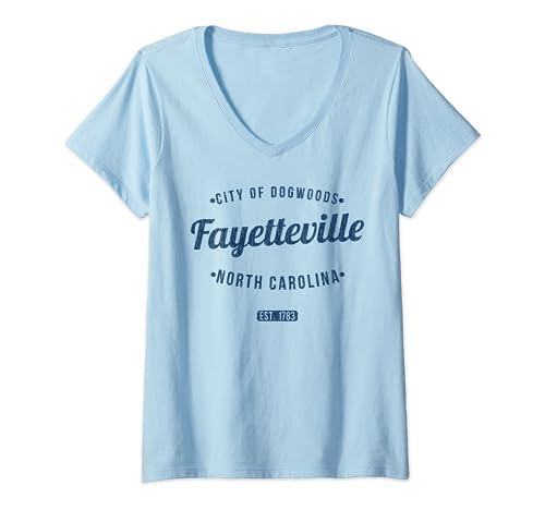 Fayetteville Caroline du Nord Souvenir Vintage Fayetteville T-Shirt avec Col en V