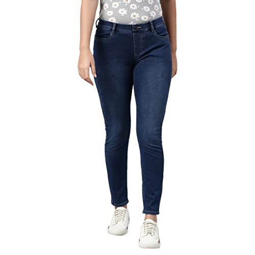Image of GO COLORS Women Slim Mid Rise Cotton Premium Denim Jeggings