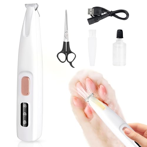 Hundeschermaschine,Pfotentrimmer für Hunde,Pfotentrimmer Mit LED-Licht,paw trim pro Hunde Haarschneidemaschine,Superleise, Elektrische Für Hunde Katzen,Pfoten, Augen,Ohren,Gesicht, Körper