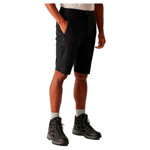 Regatta Mens Highton II Walking Long Shorts Water Repellent Hiking Trekking Black