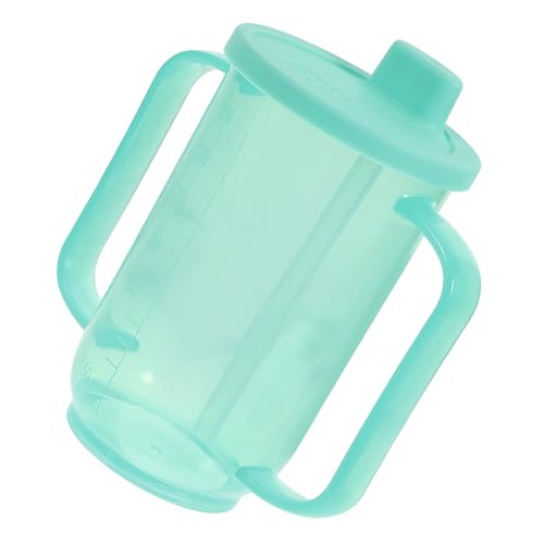 Healeved Elderly Care Cup Drinking Cup Disabled Travel Mug Adult Non Spill Cup Snack Adult Sippy Cup Spill Proof ??? Spill Proof Mug for Elderly Beaker Cup Drinking Nosy Light Green Plastic