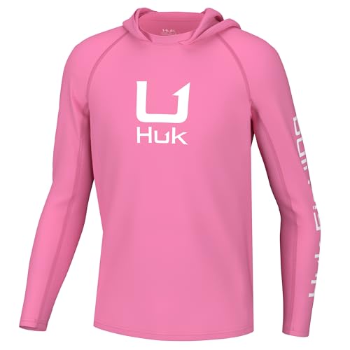 Image of HUK Boys' Icon X Hoodie, Fishing Shirt with Sun Protection for Kids