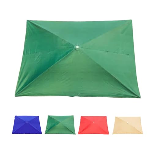 RTVGNSZSJL 3×3m 3x2m Tela De Recambio para Sombrilla，4 Varillas 6 Varillas Toldo De Repuesto De Patio Rectangular，Tela De Recambio para Mesa De Mercado Exteriores(Green,200x150cm/6.5x5ft)