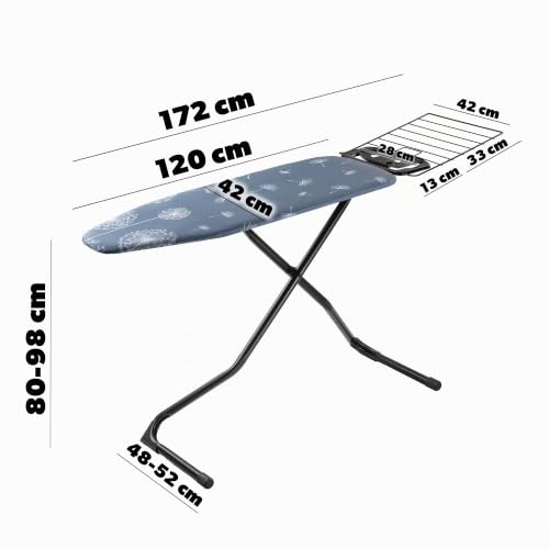 KADAX großes Bügelbrett 120x42cm - Stabiler Bügeltisch für Dampfbügelstation, klappbar...