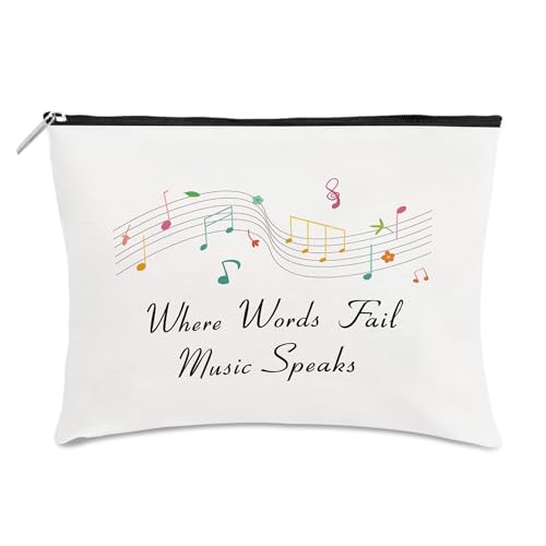 Music Teacher Gifts Music Gifts for Music Lover Music Gift for Women Thank You Teacher Gift Music Teacher Bag Makeup Cosmetic Music Teacher Appreciation Present Christmas Birthday Present Cosmetic Bag