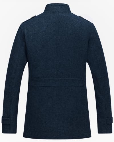 Image of Wantdo Men's Wool Blend Jacket Stand Collar Windproof Pea Coat
