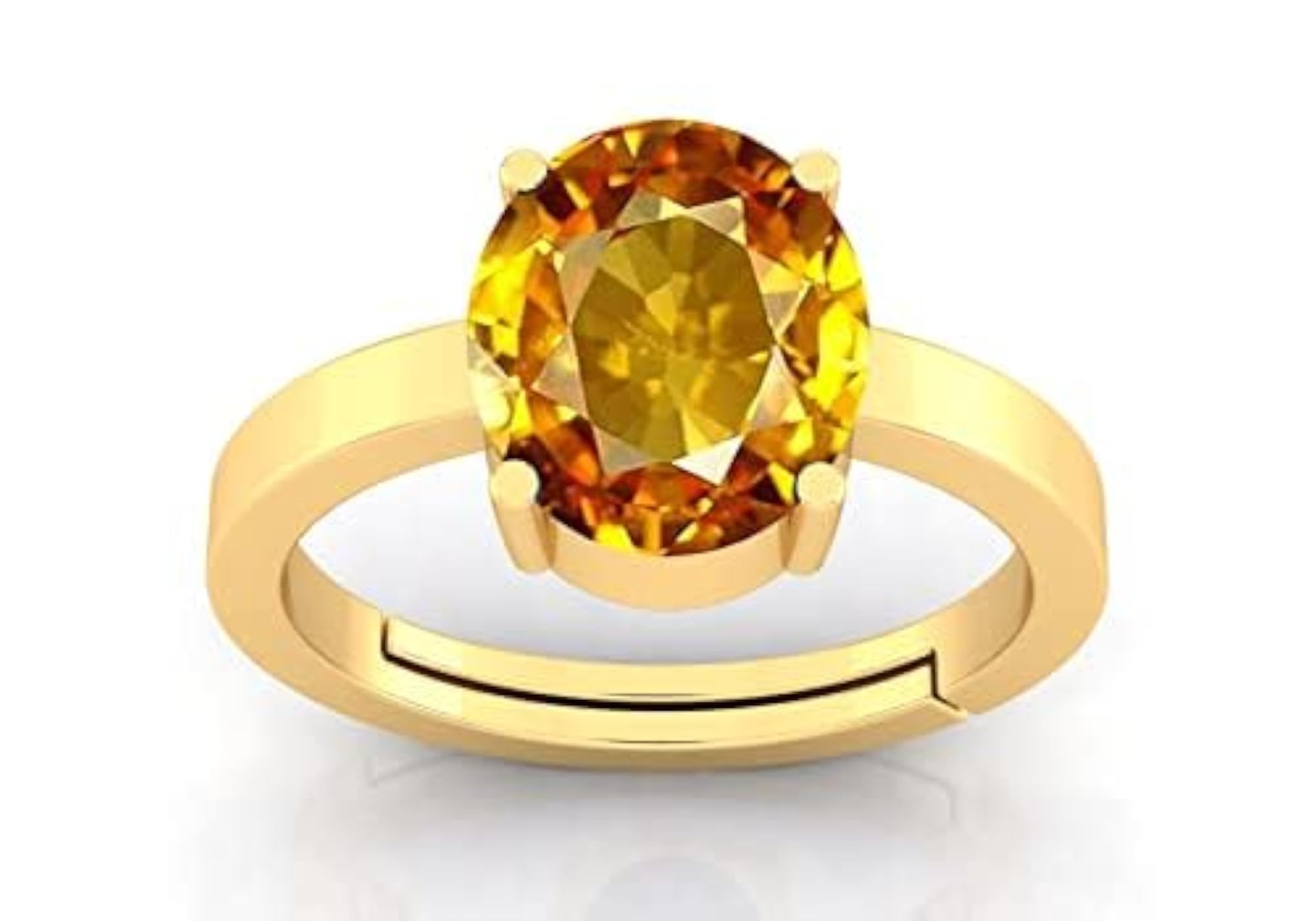 9.25 Ratti Yellow Sapphire Adjustable Ring, Unisex Certified