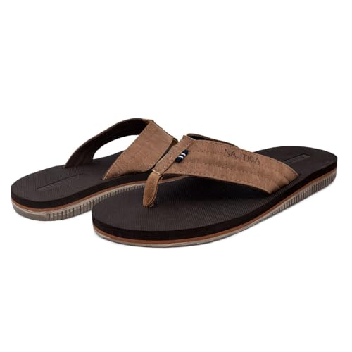 Image of Nautica Men's Flip Flop Shower Sandals Slides - Comfortable Waterproof Beach Footwear Slip-On Thong (Medium /Wide Width)