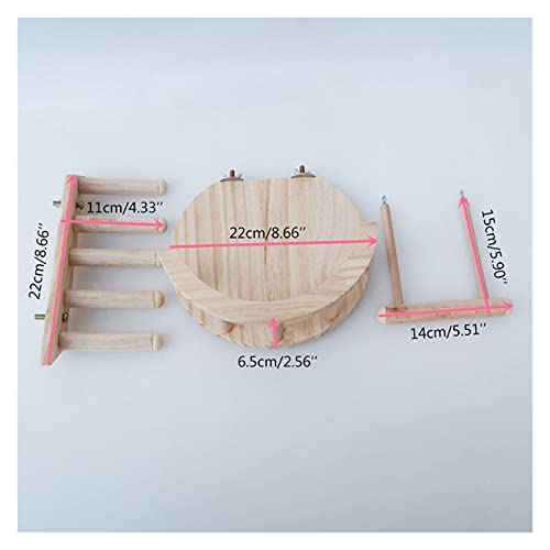 Vogelspeelgoed Hamster houten platform kleine huisdier kooi hek spelen standaard klimmen ladder schommel speelgoed cavia… - Afbeelding 3