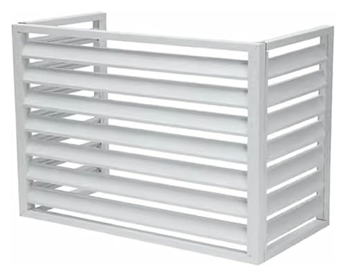 エアコン室外機カバー, ルーバー室外機カバー, アルミ製屋外プライバシーエアコンカバー、屋外コンデンサー保護カバー(White,110x60x80cm)