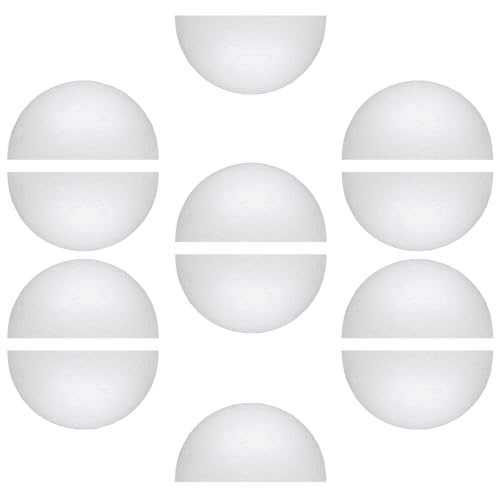 vibedor 12 PCS 3 Inch Half Foam Balls White Styrofoam Balls, Dry Foam Half Ball Small Styrofoam Balls for Christmas, Thanksgiving Day and Festival for DIY Projects, Home Craft Projects