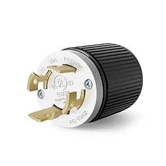 ENERLITES NEMA L14-30P Locking Plug for Generator, 30A 125/250V, Black