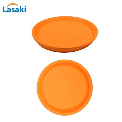 Image of Lasaki Round Ceramic Trays (Plates Saucers) for Pots, planters, Flower, Succulent(Set of 2,Lily,5 inch) R5(Plants not Included)