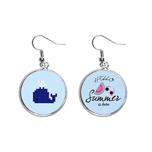 Pendientes de sandía y ballena azul pixel para tus looks de playa y festivales de verano