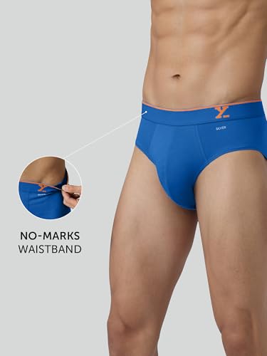 Image of XYXX Men's Traq Super Combed Cotton Regular Fit Solid Antibacterial Briefs with No Marks Waistband (Pack of 2)