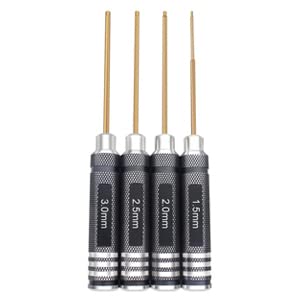 Ziqing 4Pcs 1.5Mm 2.0Mm 2.5Mm 3.0Mm Hex Screw Driver Set Hex Key Set Rc Tools Titanium Hexagon Screwdriver Tool Kit For Multi-Axis Fpv Racing Drone Rc Quadcopter Helicopter Car Models #TOP4
