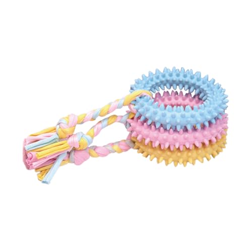 EIHI 3 pezzi giochi per cani - Giocattolo da masticare per cani per masticatori aggressivi - anello da masticare per cani Con striscia in tessuto - masticare le cerchio per piccoli e medi cani