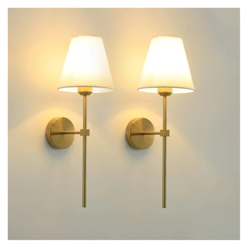Aplique de pared de tela estilo americano premium E27 para salones sofisticados 3