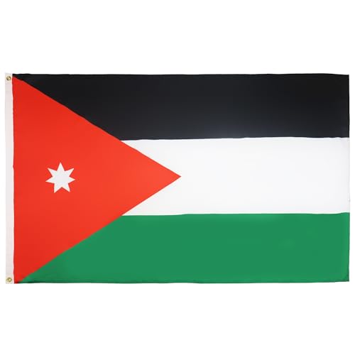 BANDIERA GIORDANIA 90x60cm - BANDIERA GIORDANA 60 x 90 cm - AZ FLAG
