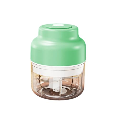 Chop Ingredients in 10 Seconds with Our Rechargeable Garlic Chopper, Portable Electric Mini Food Processor for Ginger, Chili, and Nuts, Easy to Clean (Green 250ml + 4 Blade Knife [Upgraded])