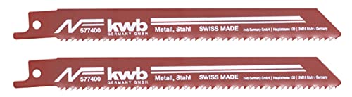 kwb Lames de scie sabre pour le travail du métal, bimétal, haute élasticité, dents fraisées et avoyées, lame trempée à cœur, 2 pièces