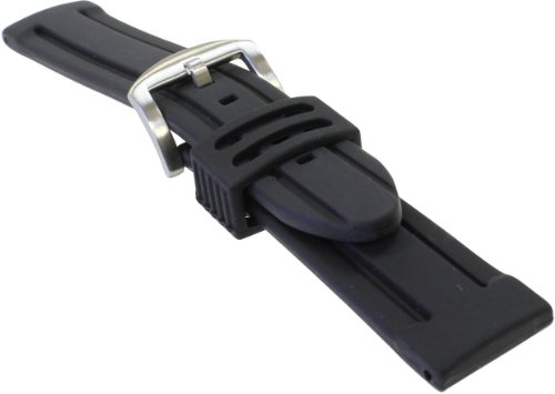 BAMBI バンビ 時計バンド シリコン ブラック 18mm 美錠 シルバー BG007A-P