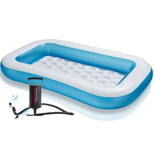Image of LONGMIRE 5.5ft Portable,Inflatable & Foldable Kids Swimming Pool with Air Pump Baby Bath Tub Water Pool for Kid and Adults,Outdoor&Indoor Kids Bathing Tub