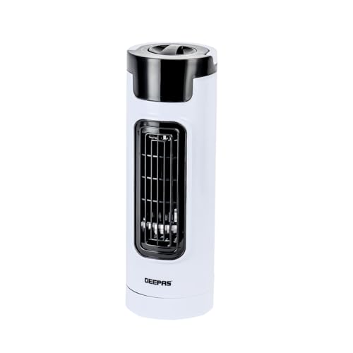 GEEPAS Mini Tower Fan | Portable Oscillating Cooling 3 Speeds With 7.5H Timer | Ideal for Home...