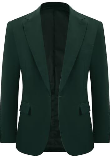 A&J DESIGN Green Suit Jacket for Men St Patricks Christmas Formal Dinner Wedding Blazer for Men Holiday Slim Fit Tuxedo Suit Coat Birthday Ceremony Emerald Green Size L