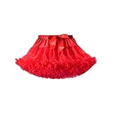 [Ｓｏｒｏｓｉｓ] フリルスカート レディース 大人 ふわふわパニエ ひざ丈 フリルいっぱい パニエ カラースカート aライン 可愛い おしゃれ ボリューム表演 イベント レッド XLサイズ