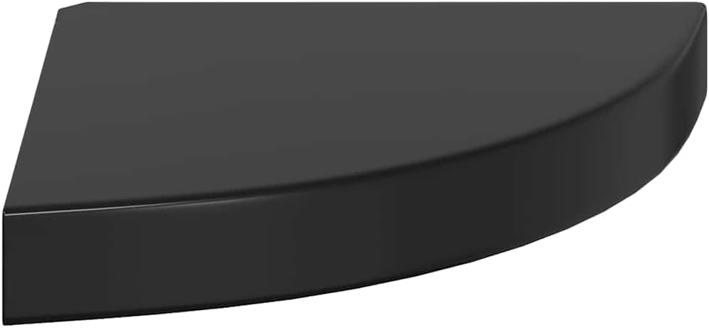 Floating Corner Shelf Set of 2, High Gloss Black Honeycomb MDF Wall Shelves, 9.8" Modern Ledge Shelves for Living Room, Bathroom, Bedroom Decor